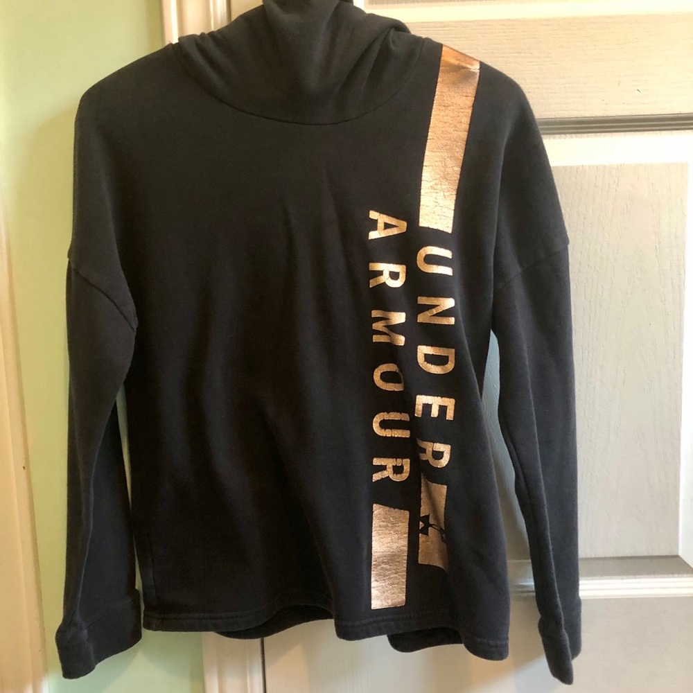 Black and Rose Gold Under Armour Hoodie